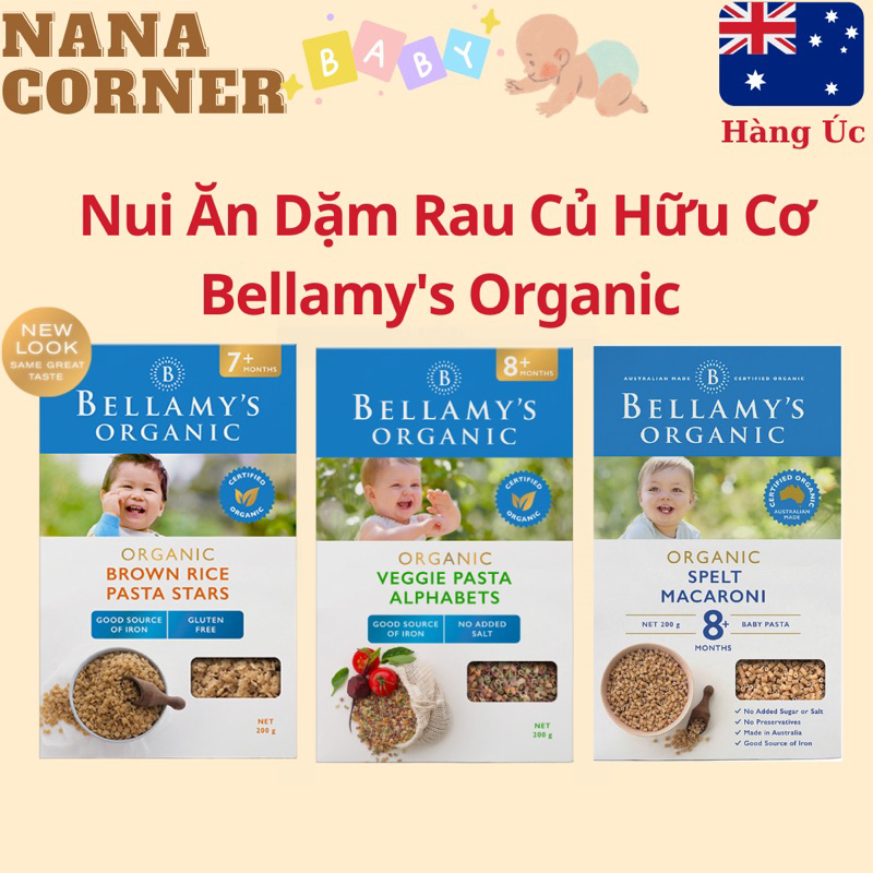 [Hàng Úc] Nui ăn dặm rau củ hữu cơ Bellamy’s Organic DATE 6/2024 cho bé từ 7 tháng