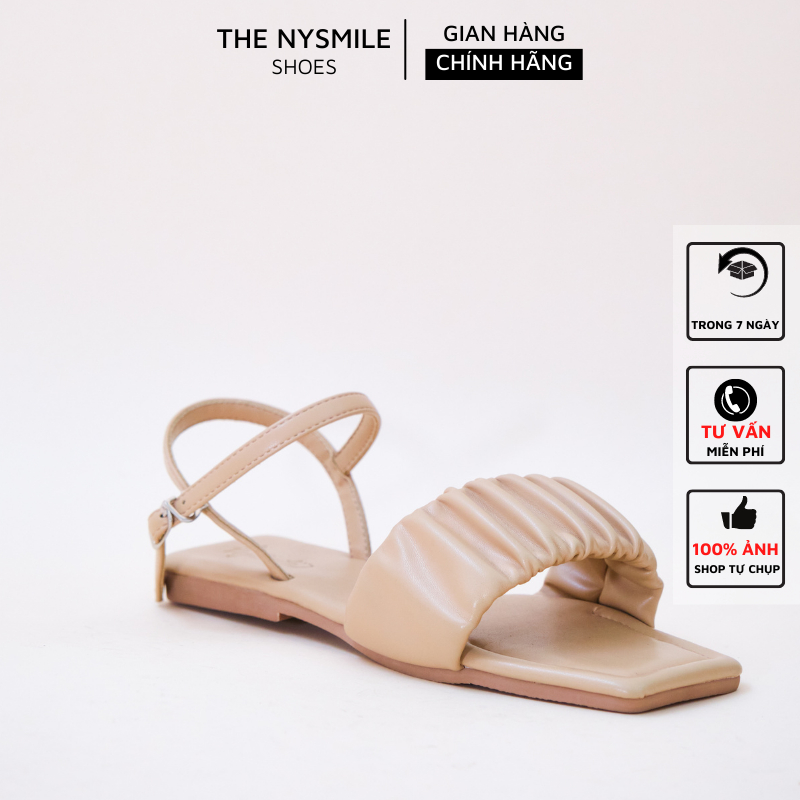 Sandal nữ quai ngang nhún bèo - The NySmile - MULTY