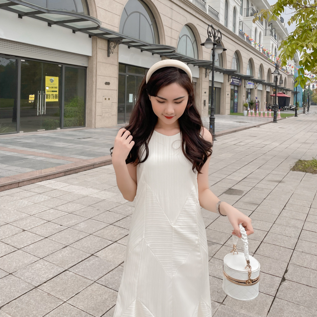 Váy maxi dáng suông sát nách vân sóng siêu xinh