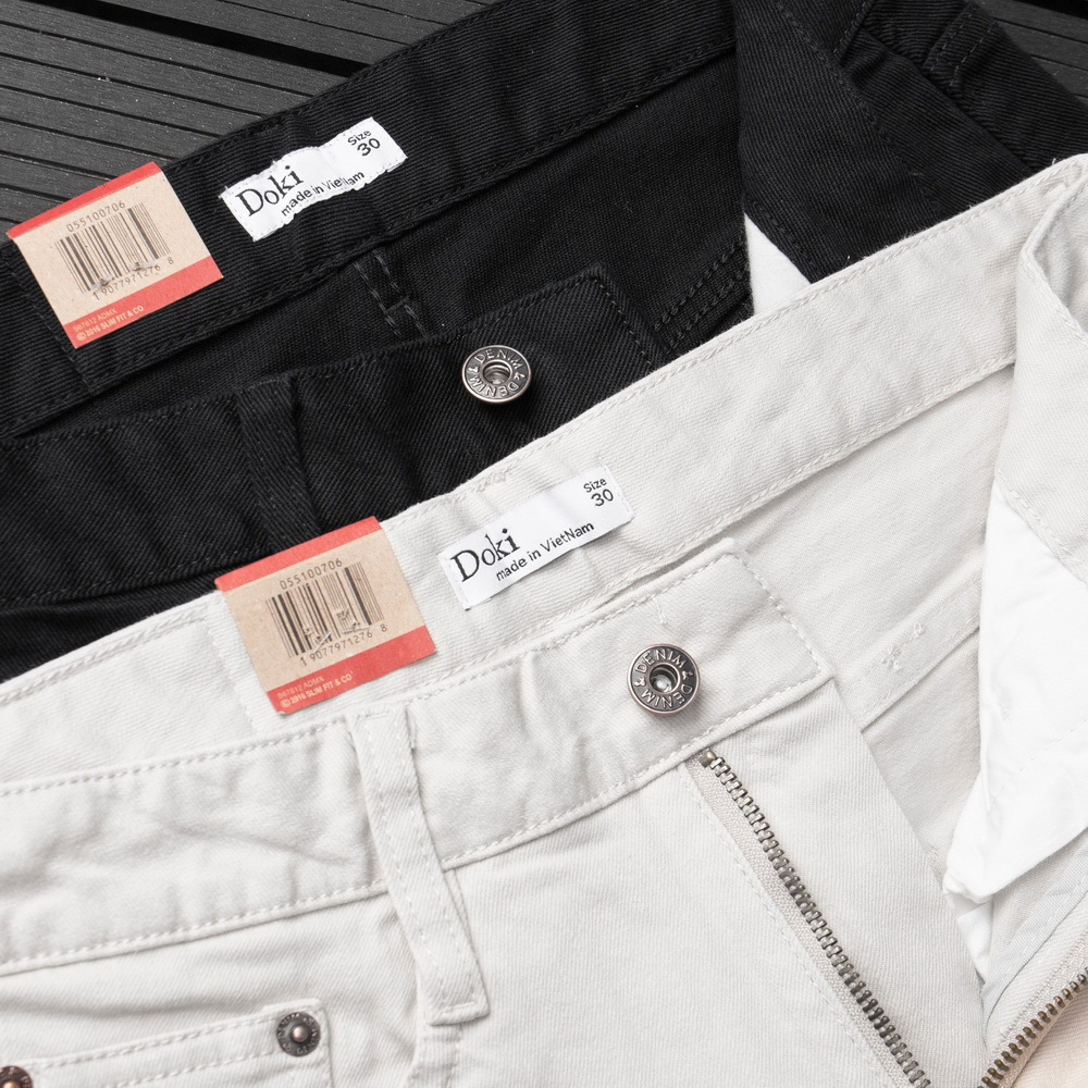 Quần Kaki Jean Doki Cao Cấp Màu Ghi DKA-07, Quần Kaki Dáng Ôm Đứng Chất Vải Co Giãn Dày Dặn, Không Nhăn Bai Nhão Xù