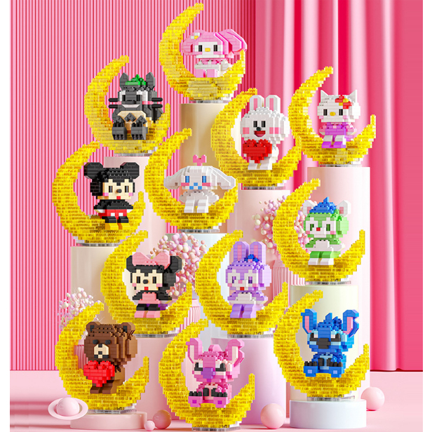 Đồ Chơi Xếp Hình Các Nhân Vật Hoạt Hình Đáng Yêu, Đồ Chơi Lắp Ghép Cho Bé