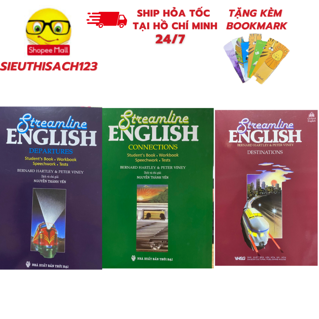 Sách - Streamline English Departures+Streamline english connections quyển B+Streamline English Destinations(48k)+bookmar