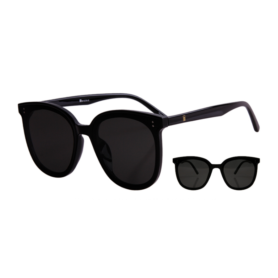 Kính râm chống tia UV hãng NICOLE Hàn Quốc mã NI85921 gọng tròn oversize màu đen