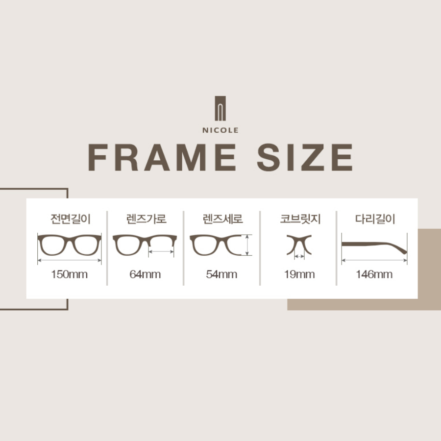 Kính râm chống tia UV hãng NICOLE Hàn Quốc mã NI85921 gọng tròn oversize màu đen