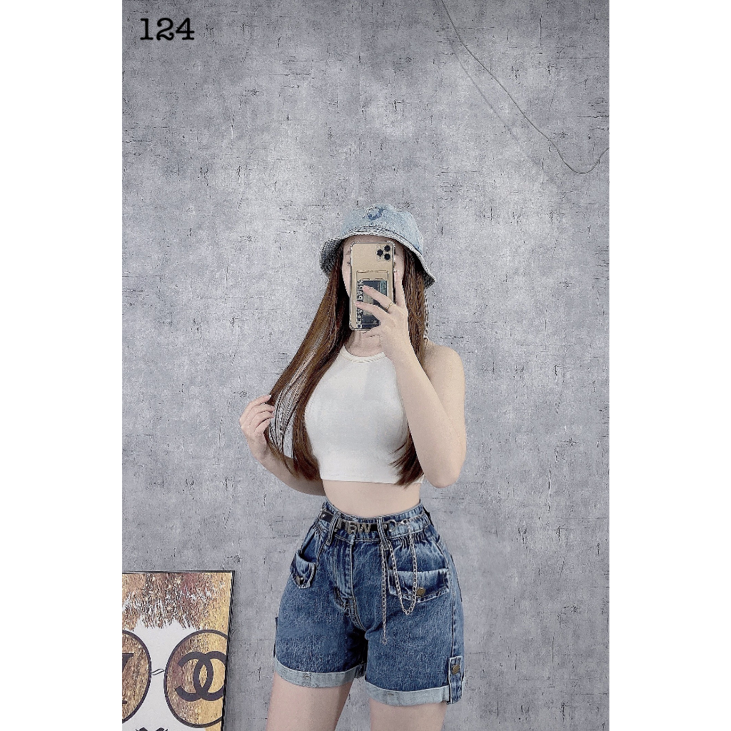 Quần jean ngắn nữ S'COOL - quần short jean, quần bò ngố cạp cao, cá tính, năng động - SC124 | BigBuy360 - bigbuy360.vn