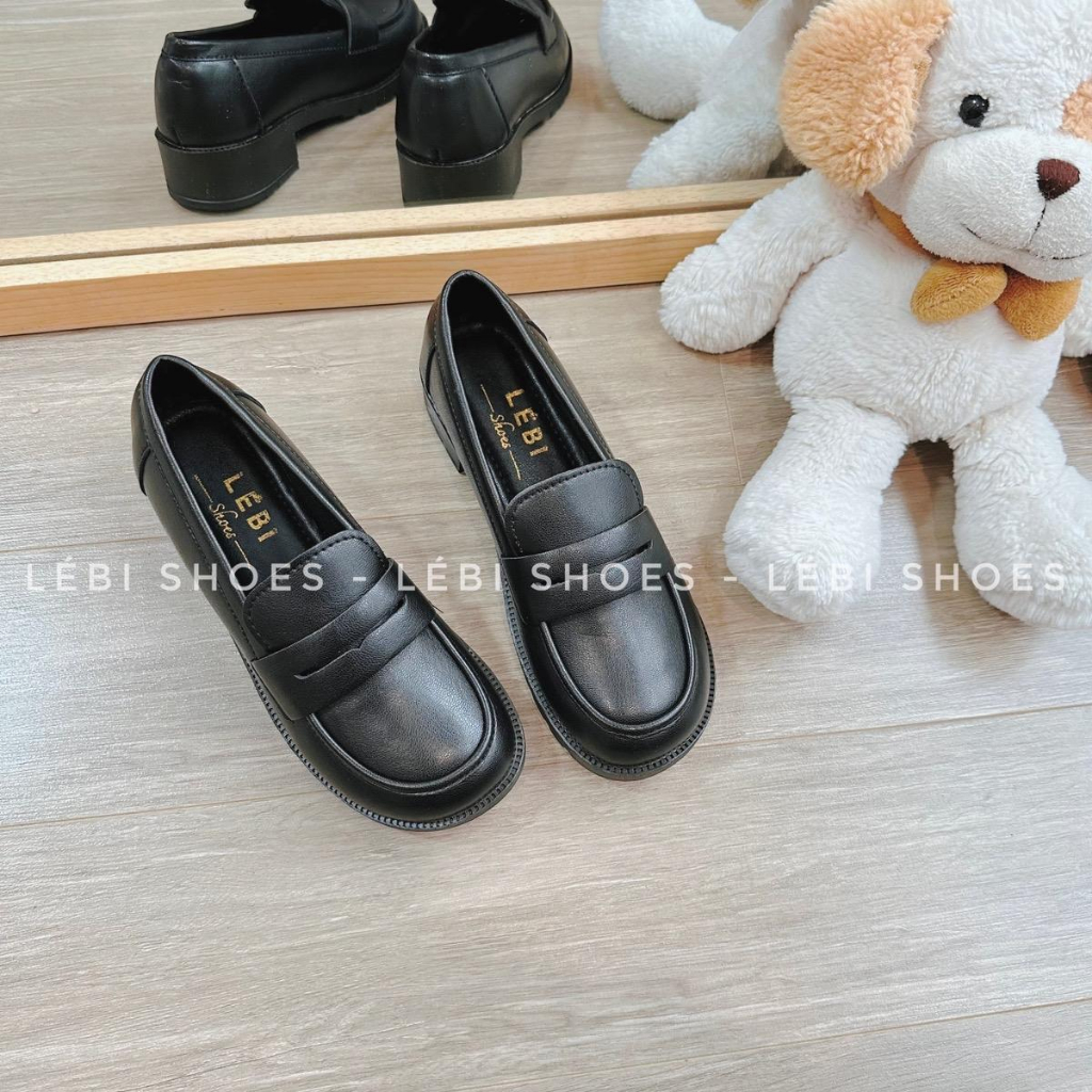 Giày loafer trơn phong cách retro (form rộng, chốt lùi 1 size)