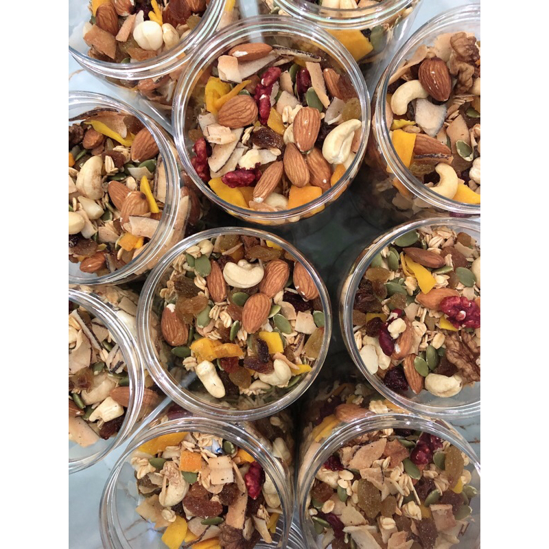 Granola siêu hạt - Hạt ngũ cốc Granola giảm cân - Ngũ cốc Granola ăn kiêng giàu dinh dưỡng thơm ngon mix 12 loại hạt