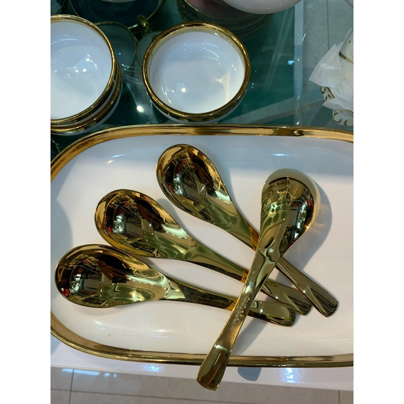 Thìa inox mạ màu vàng