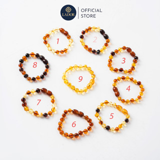   3 - 5 tuổi  Vòng lắc tay hổ phách Amber thiên nhiên cho bé 3 - 5 tuổi - Trang sức Lador - LD00037 