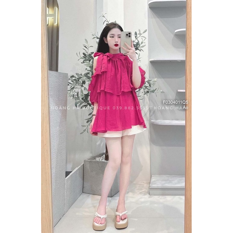 Áo sơ mi tầng kiểu khoét vai sang trọng VIENS STORE