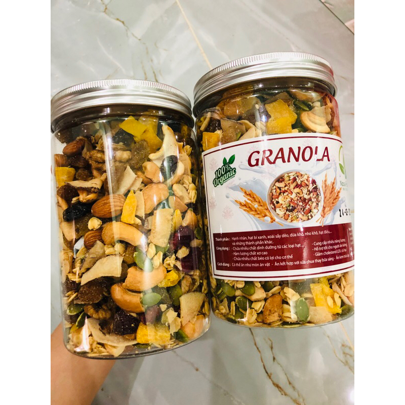 Granola siêu hạt - Hạt ngũ cốc Granola giảm cân - Ngũ cốc Granola ăn kiêng giàu dinh dưỡng thơm ngon mix 12 loại hạt