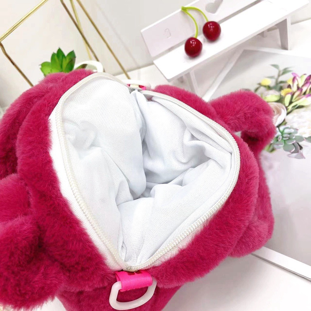 Túi đeo chéo gấu dâu losto hình vuông xinh xắn dễ thương