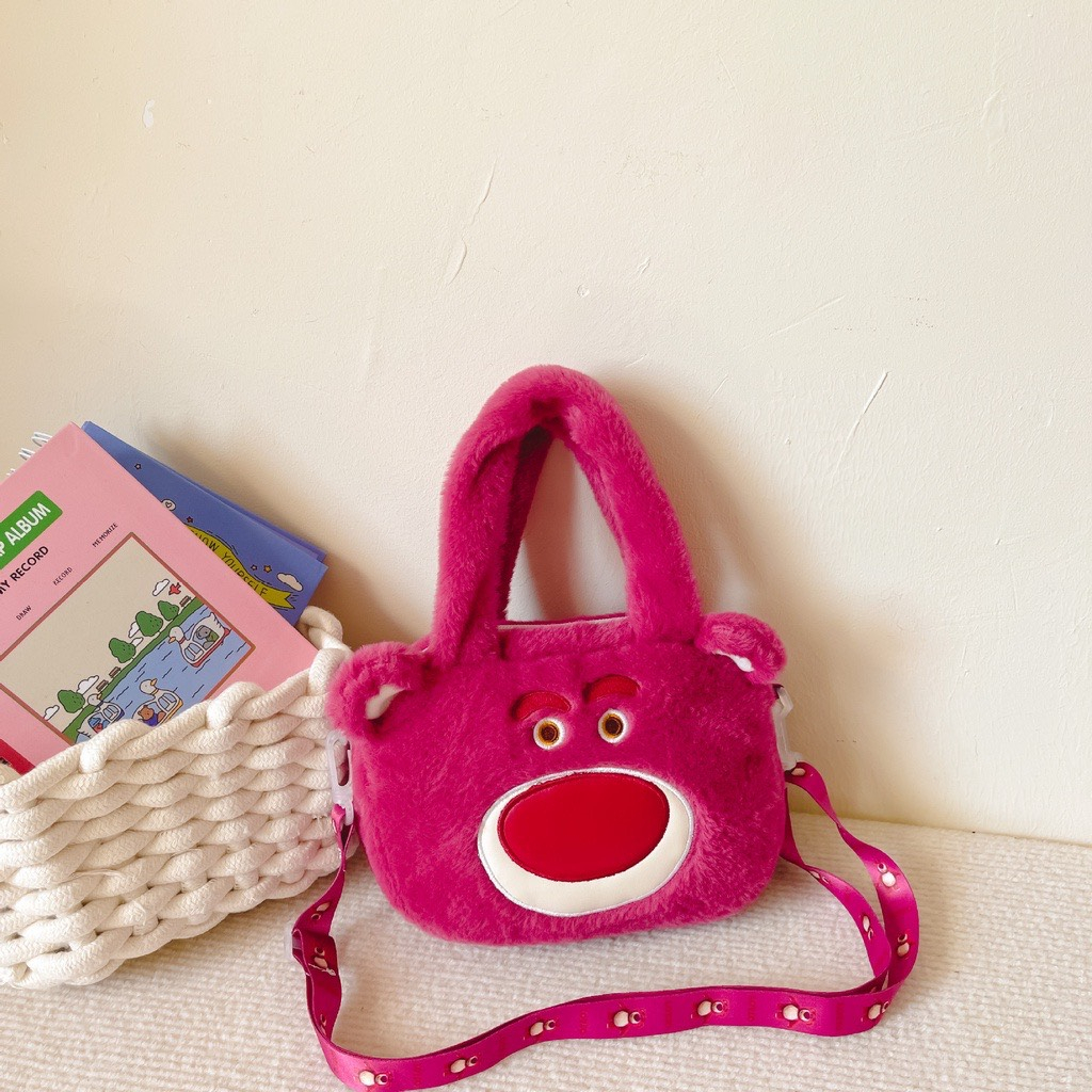 Túi đeo chéo gấu dâu losto hình vuông xinh xắn dễ thương