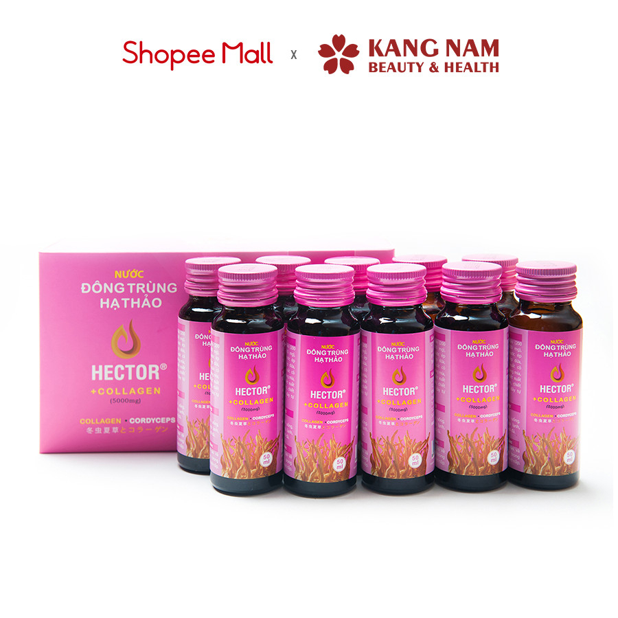 [10 Chai] Nước Đông Trùng Hạ Thảo Hector Collagen Cordyceps Kang Nam Group