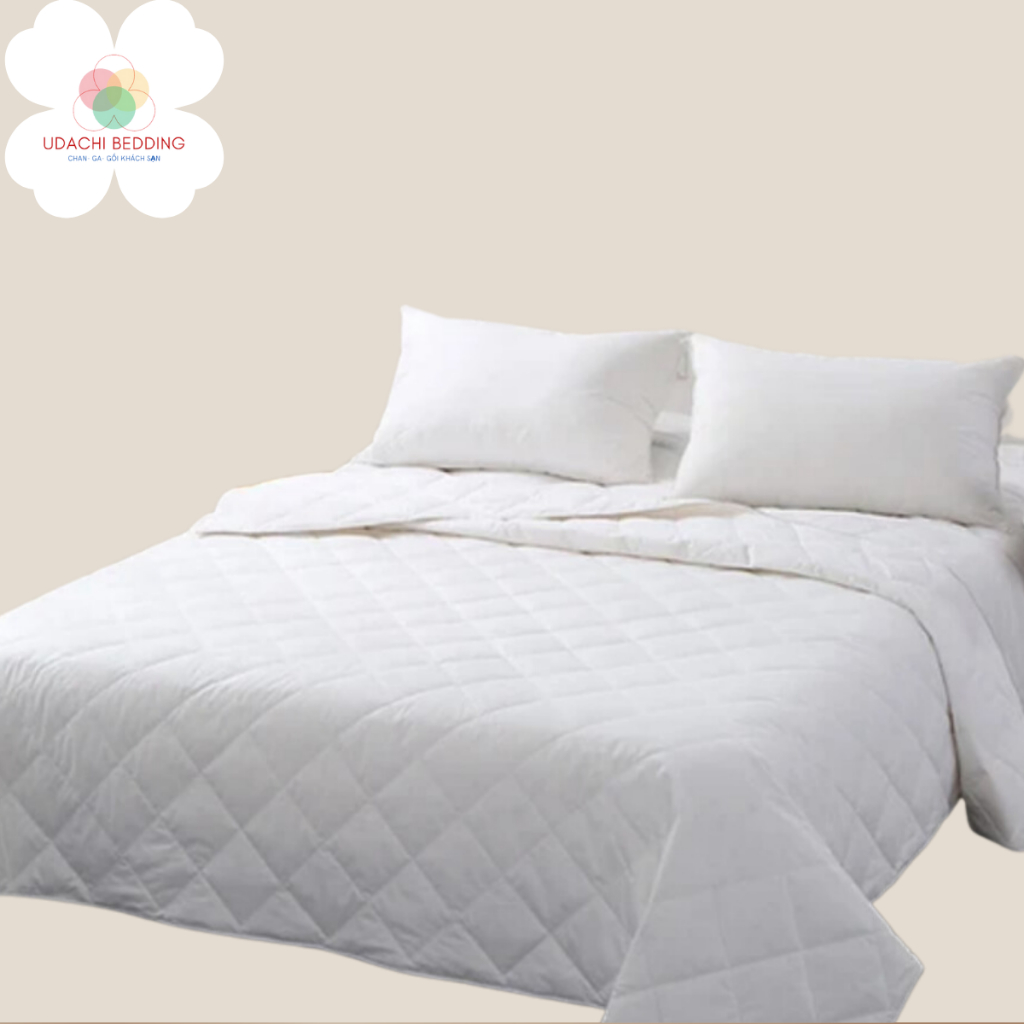Chăn (mền) Cotton Chần Bông Cao Cấp Trắng Trơn - Trắng Sọc Cho Khách Sạn, Nhà Nghỉ..