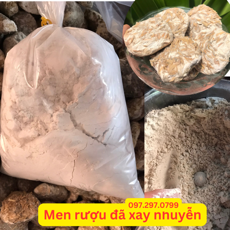 Men rượu vỏ trấu, men sạch, ngọt ủ gạo, nếp trắng, nếp than, đắp bầu ngực gọi sữa