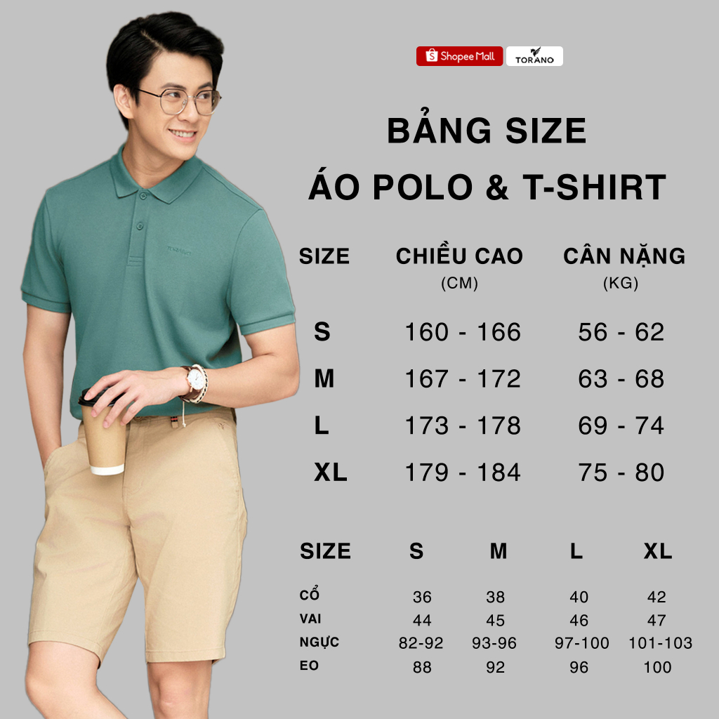 Áo polo nam TORANO ngắn tay, thoáng khí, trơn bo kẻ ESTP010