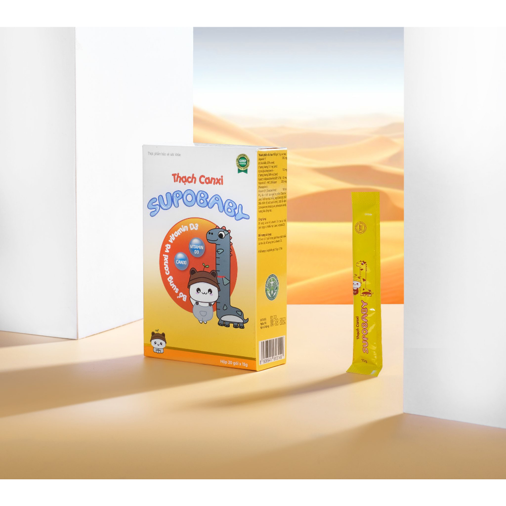 Thạch canxi SUPOBABY hỗ trợ phát triển chiều cao, khắc phục bé thấp còi, chậm lớn, chậm mọc răng