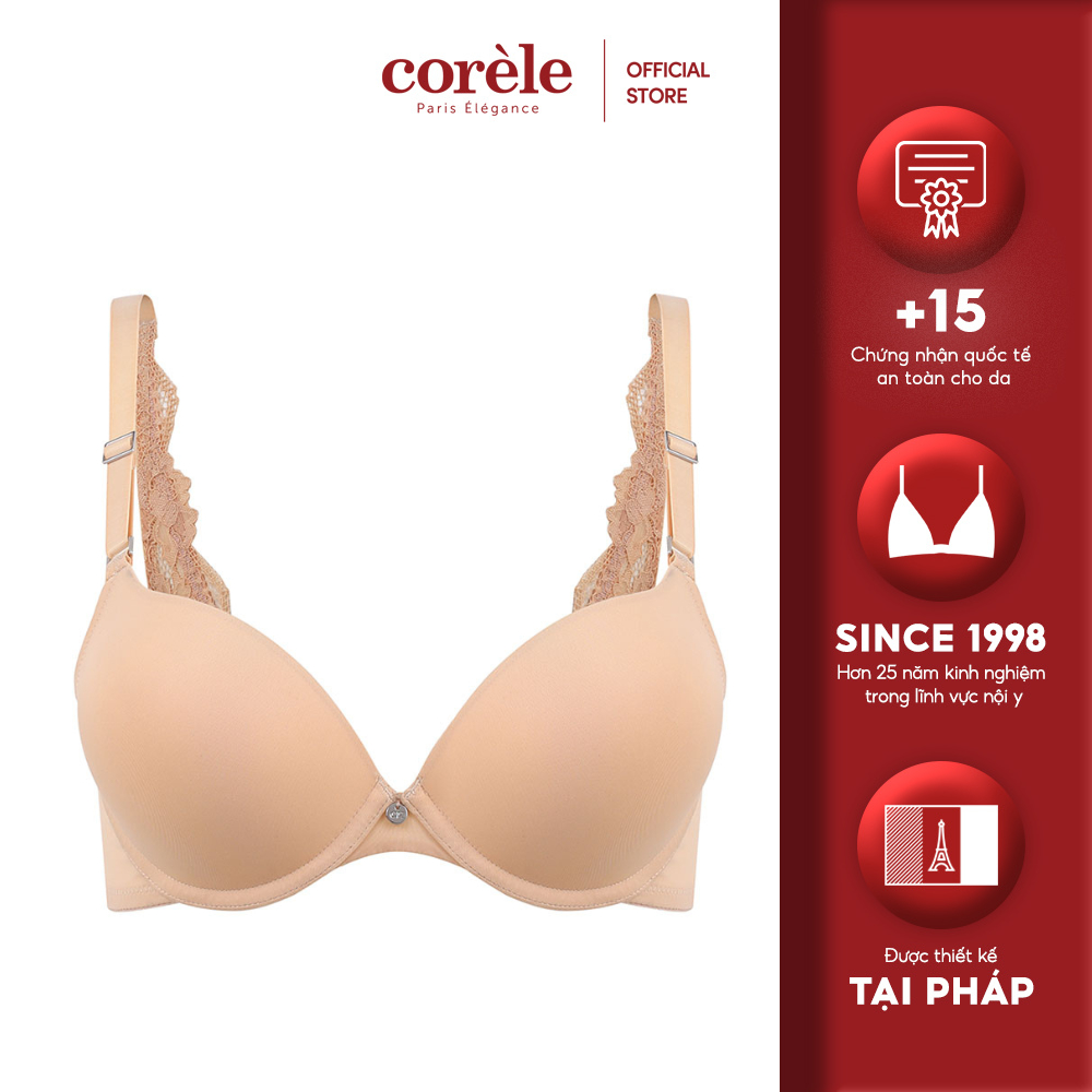 Áo ngực nữ Corèle siêu nâng mút dày, có gọng, gom nâng tốt, chuẩn an toàn quốc tế OEKO-TEX từ Corèle Pháp - 32146A