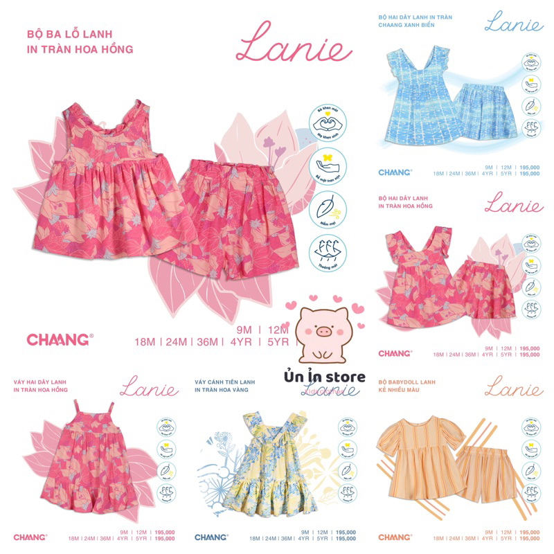 Chaang bộ quần áo, váy lanh mùa hè cho bé gái Santorini SS2023D04
