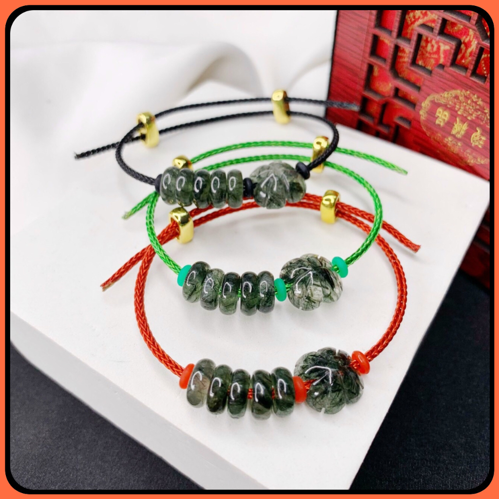 Vòng tay Cỏ Bốn Lá mix Ngũ Đồng Điếu thiên nhiên dây kẽm freesize Tặng kèm hộp đựng - Hợp tất cả các mệnh