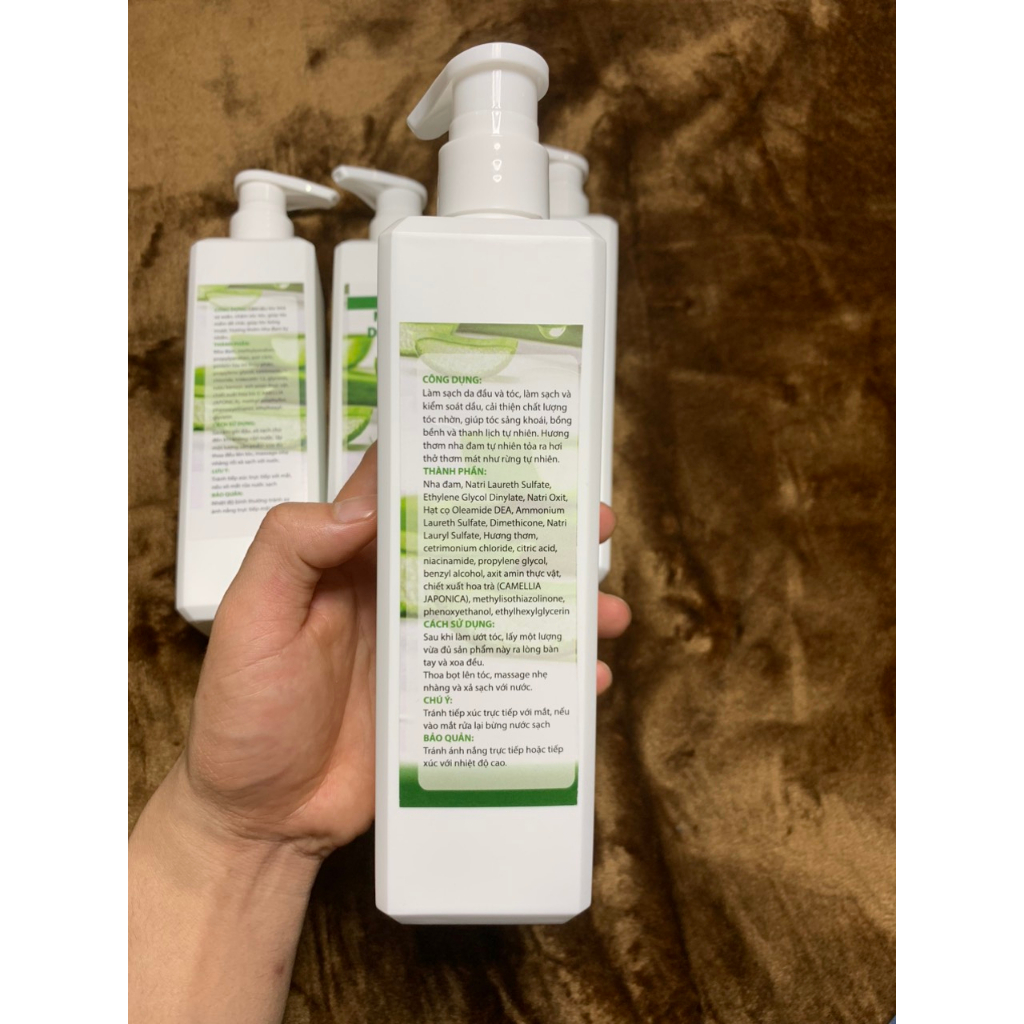 Cặp dầu gội nha đam cần bằng lượng dầu cho tóc 500ml