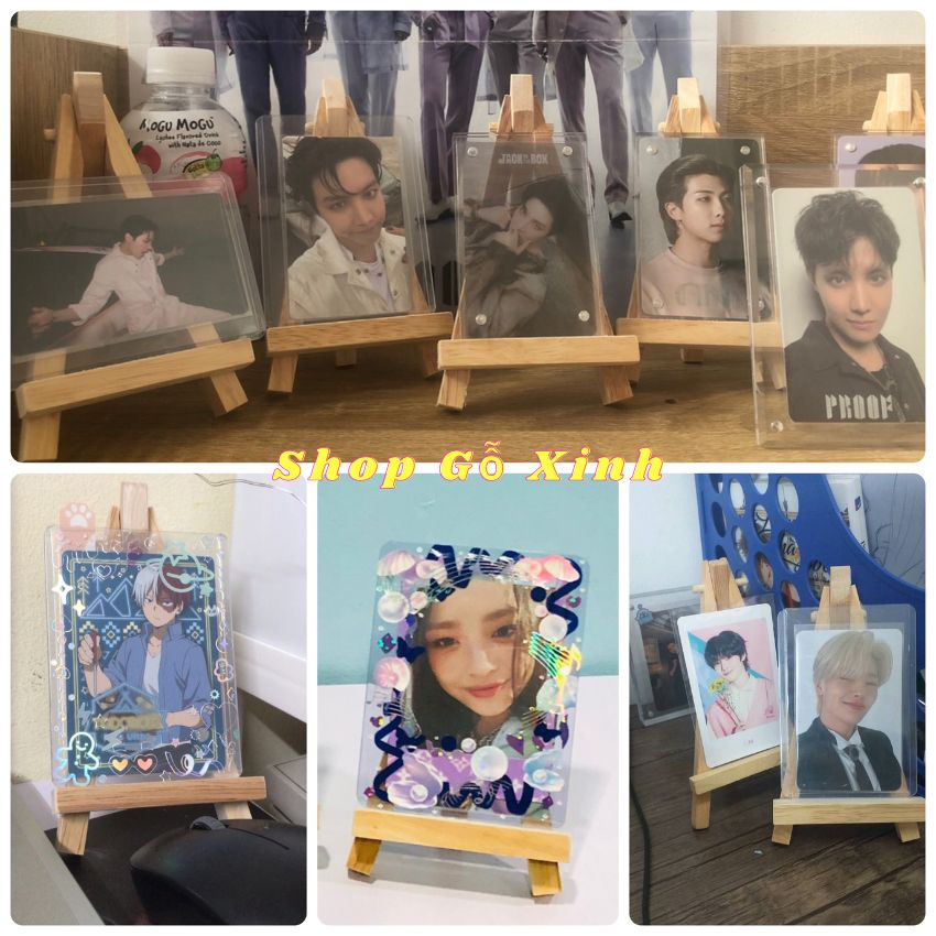 Kệ để tranh, giá để tranh mini, giá vẽ tranh số hoá, đính đá, bưu thiếp để bàn trang trí gấp gọn Shop Gỗ Xinh