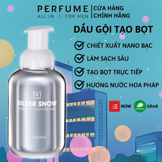 Dầu gội nam giới Nerman tạo bọt Nano bạc Silver Snow chính hãng- Hương nước hoa cao cấp 350G - Sản phẩm chính hãng