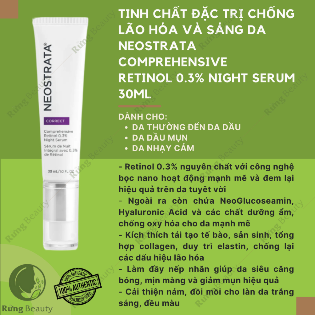 KEM ĐẶC T.R.Ị CHỐNG LÃO HÓA, CĂNG BÓNG VÀ SÁNG DA NEOSTRATA COMPREHENSIVE RETINOL 0.3% NIGHT SERUM 30ML