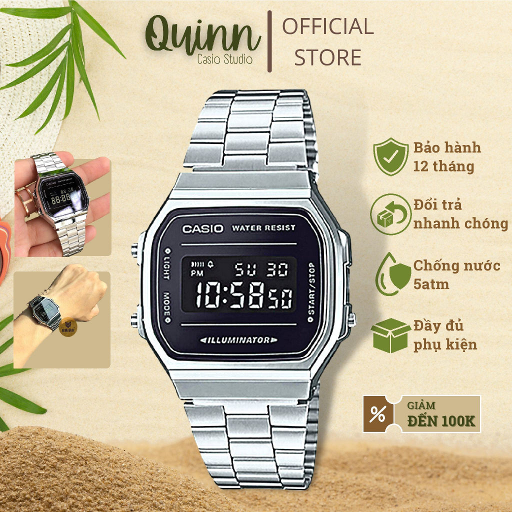 ĐỒNG HỒ UNISEX CA SSIO A168 SIÊU ĐẸP THÉP KHÔNG GỈ- BH 12 THÁNG (HÌNH THẬT KÈM VIDEO)