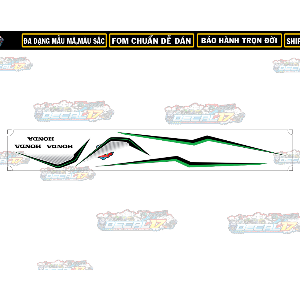 TEM ZIN AIRBLADE BẠC XANH
