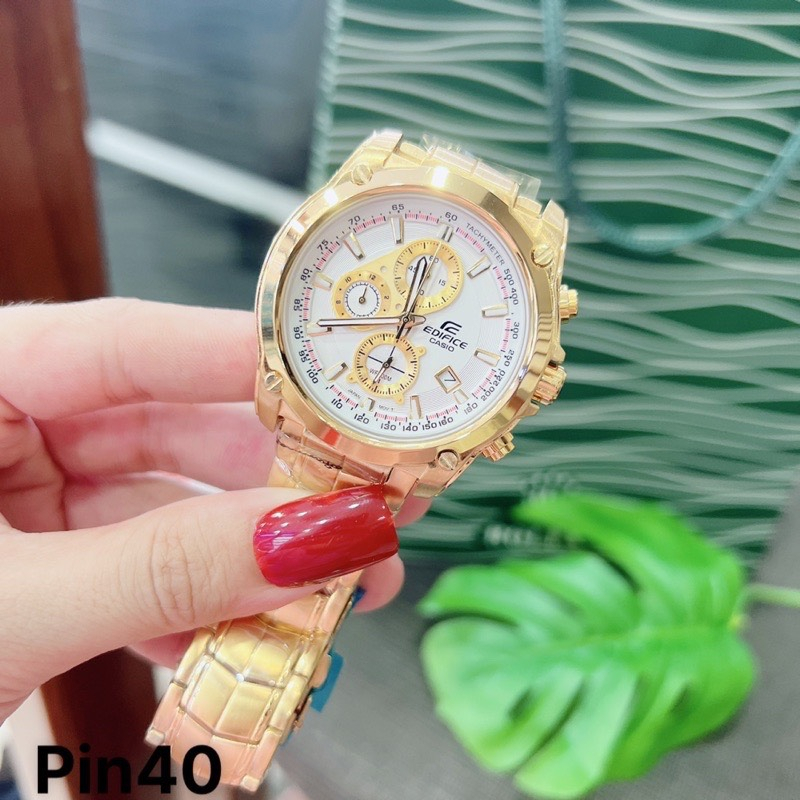 Đồng hồ nam casio ef 524 màu trắng size 40mm- fullbox
