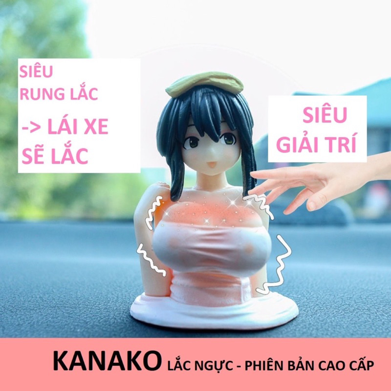 Mô hình búp bê trang trí xe máy, xe oto rung lắc ngực có lò xo kèm keo