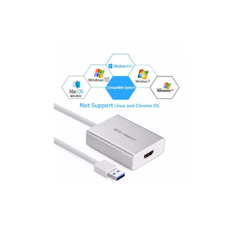 Cáp chuyển USB 3.0 to HDMI Ugreen 40229 (Hỗ trợ 2k, kèm đầu chuyển HDMI to DVI)