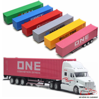 Đồ chơi xe đầu kéo container đầu bằng hợp kim có đèn và âm thanh  chạy đà tháo rời được tỷ lệ 1:48 nhiều màu