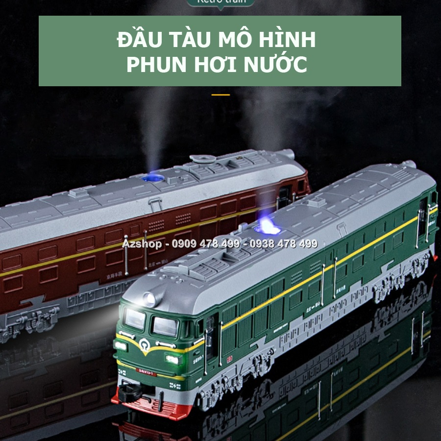 Mô Hình Đầu Tàu Hỏa Diesel Phun Khói Dài 23cm - Đầu Bo Tròn