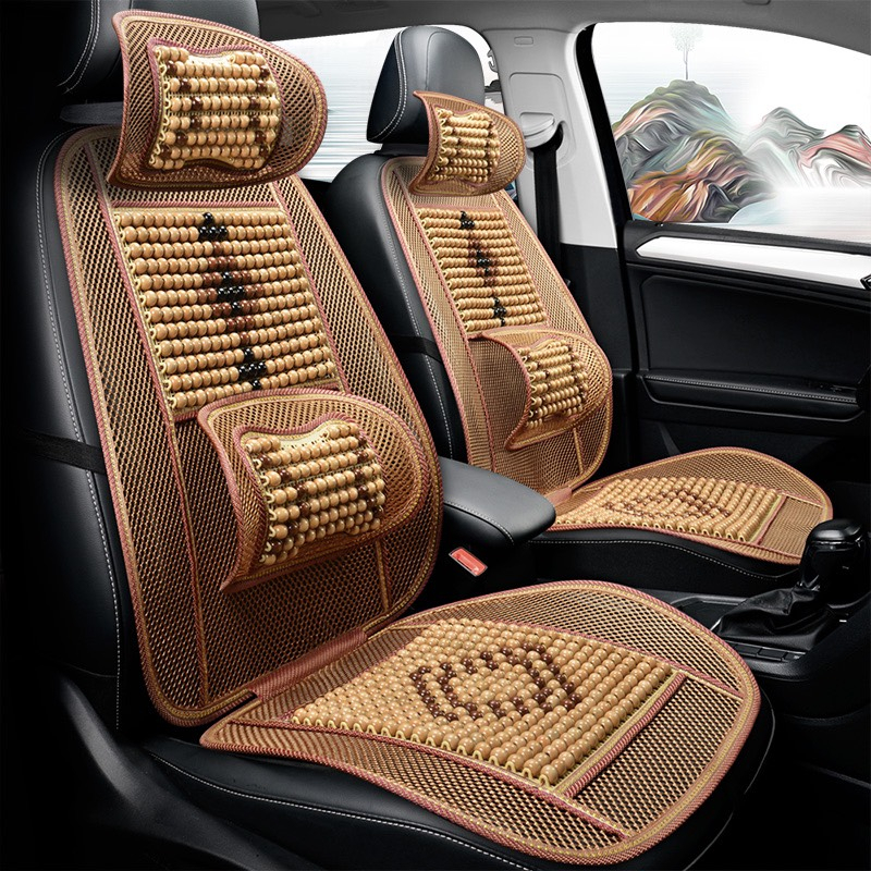 Lót ghế ô tô, lót lưới nâng lưng hạt gỗ massage chống nóng tạo cảm giác thoải mái, thư giãn trong quá trình di chuyển