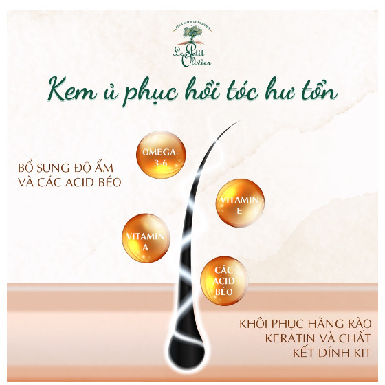 Kem ủ tóc Le Petit Olivier phục hồi và nuôi dưỡng tóc chuyên sâu tinh chất Argan, Bơ Hạt Mỡ, dầu Olive 330ml