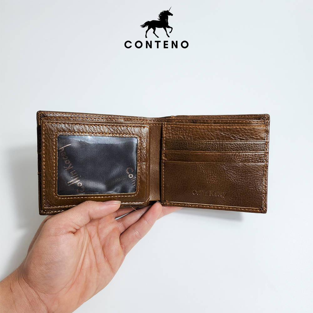 Ví nam da bò thật  bóp nam cao cấp Collin Kacey-V5578