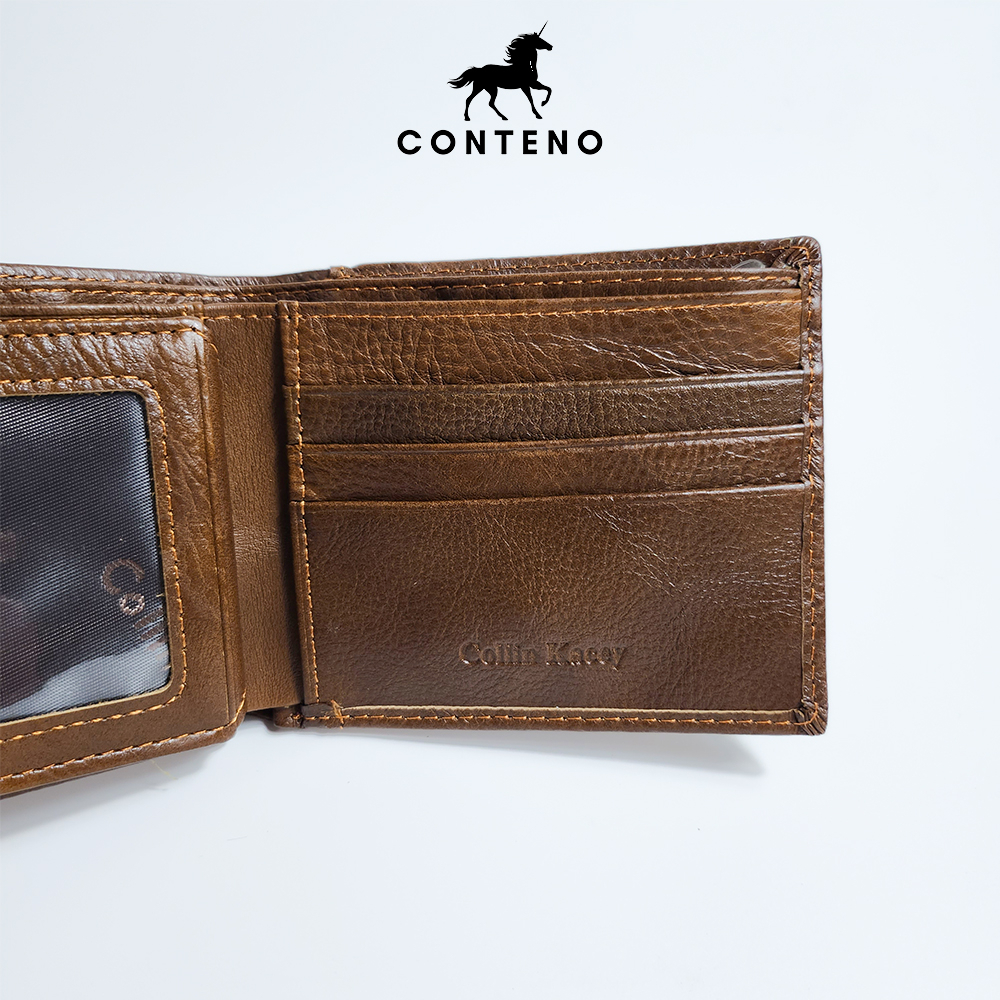 Ví nam da bò thật  bóp nam cao cấp Collin Kacey-V5578
