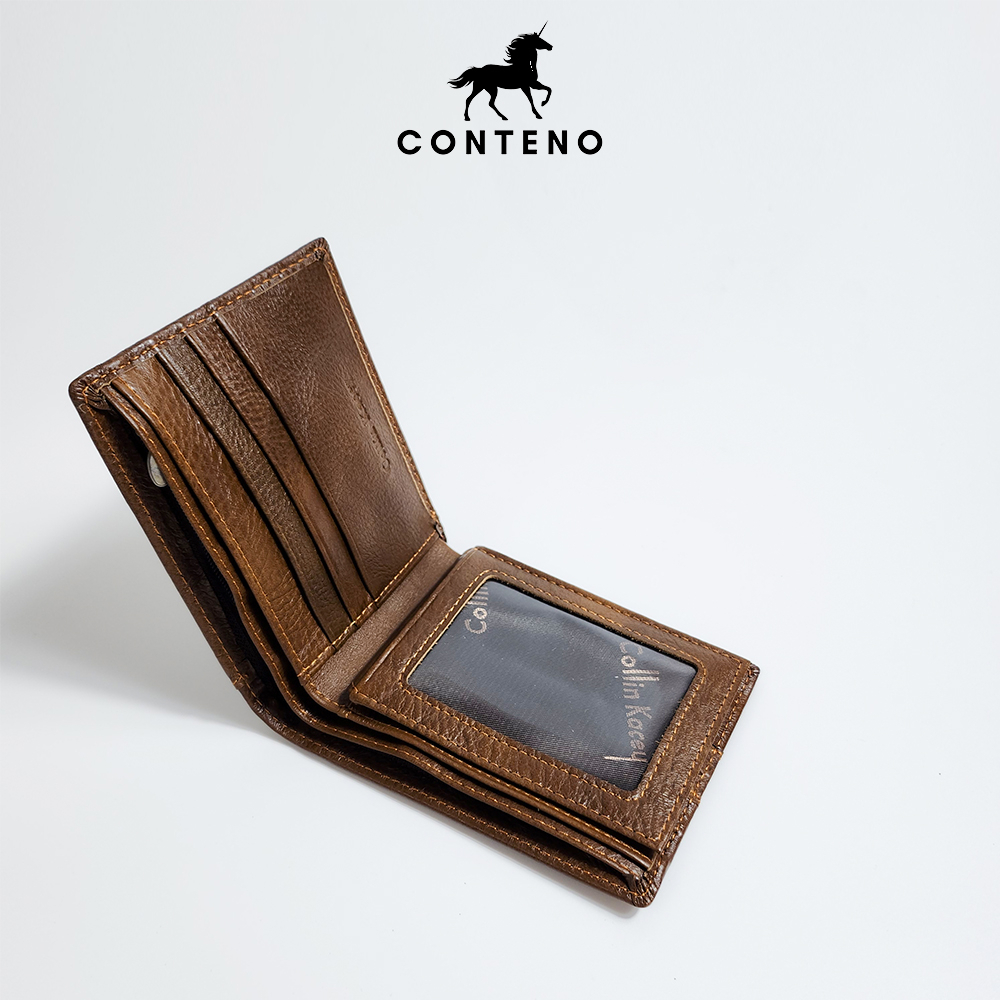 Ví nam da bò thật  bóp nam cao cấp Collin Kacey-V5578