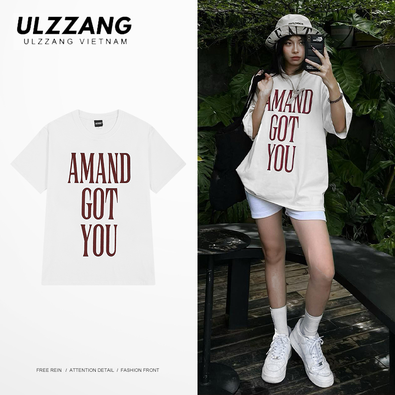 Áo thun nữ form dáng rộng tay lỡ ULZZ ulzzang amand got you tay lỡ cotton premium