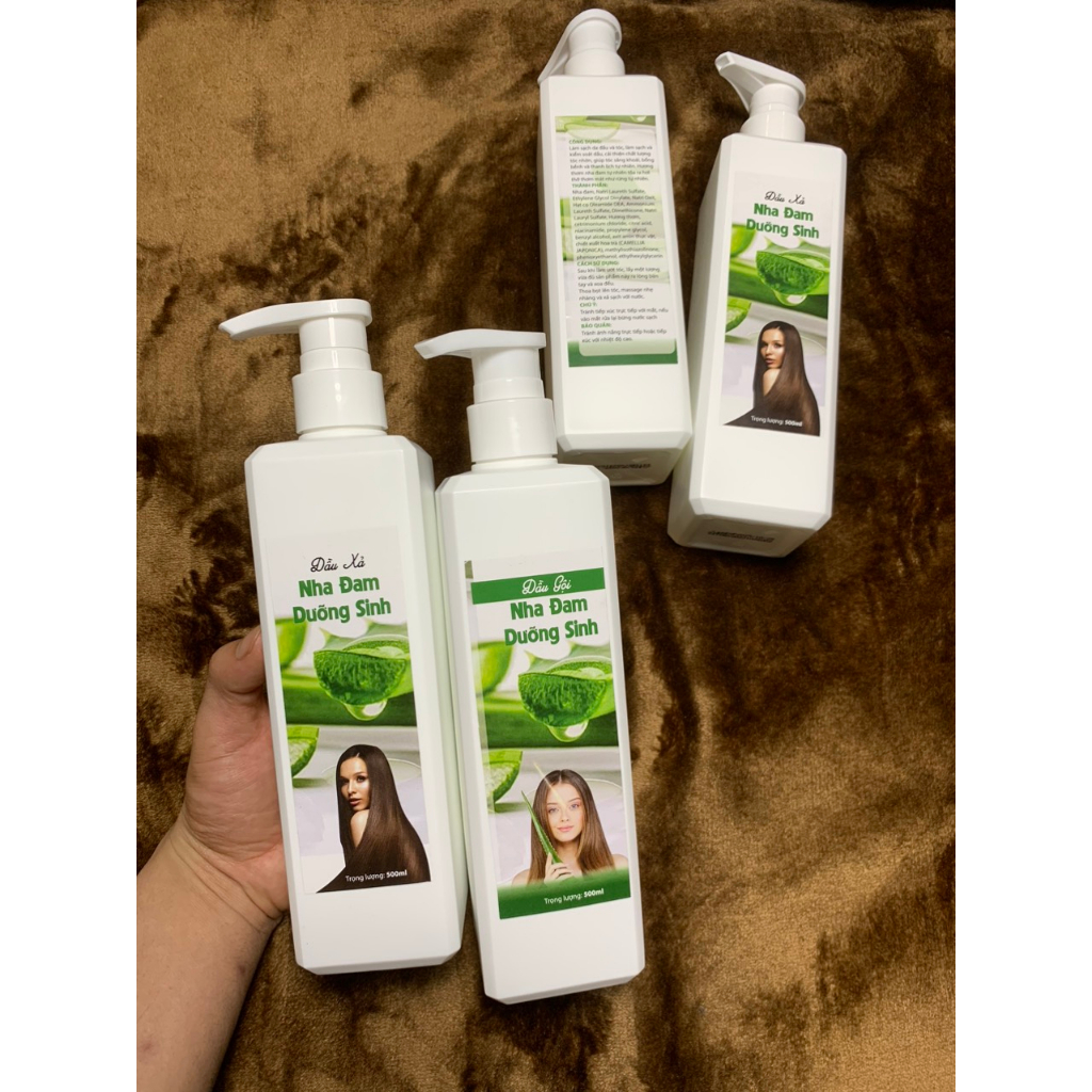 Cặp dầu gội nha đam cần bằng lượng dầu cho tóc 500ml