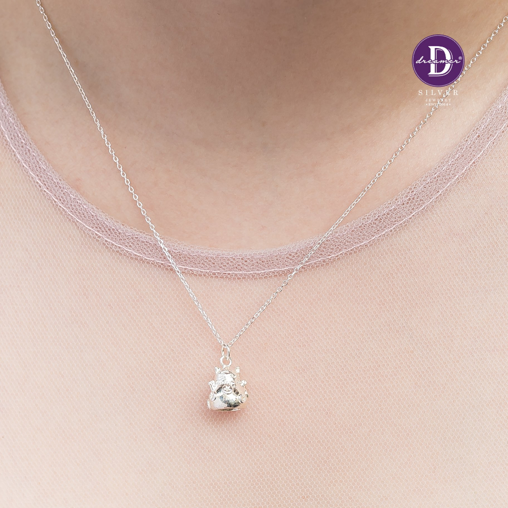 Vòng Cổ Dây Chuyền Bạc 925 Trơn May Mắn Lucky Coin Đồng Xu Kim Tiền - Lucky Cat Mèo Thần Tài Ddreamer 1098DCT