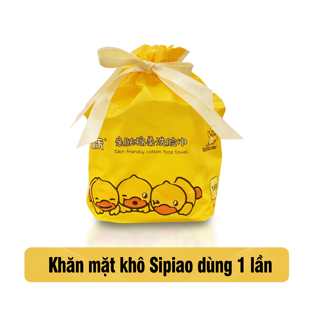 Khăn mặt khô duckling Sipiao dùng 1 lần lau khô, lau ướt.