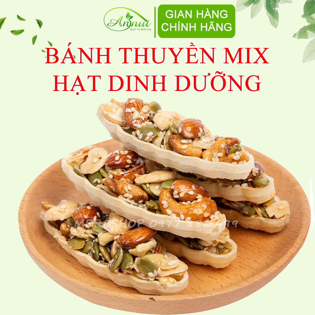 Bánh thuyền hạt dinh dưỡng ANNUT mix các loại hạt lành mạnh hỗ trợ giảm cân ăn kiêng