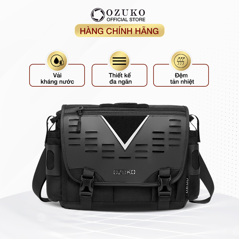 Cặp đi học đi làm nam nữ unisex OZUKO 9483 túi đeo chéo vải Oxford cao cấp thời trang nam nữ
