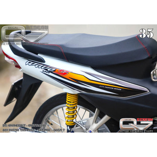Tem rời WAVE A 110 - trắng đen - decalq7