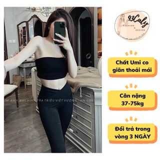 Quần legging nữ Umi Co Giãn Thoải Mái, Quần ôm eo siết eo vạt chéo, Cotton dày dặn cạp chéo lưng cao
