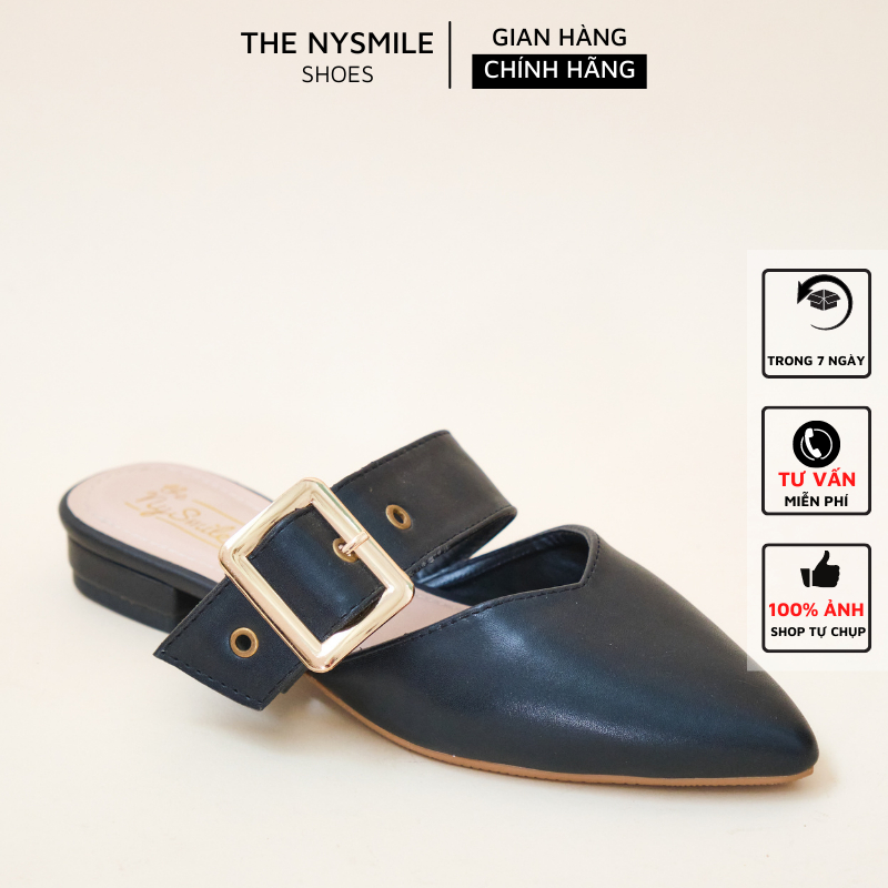 Dép sục mũi nhọn khoá to gót 2cm The NySmile CAMIN 1 2